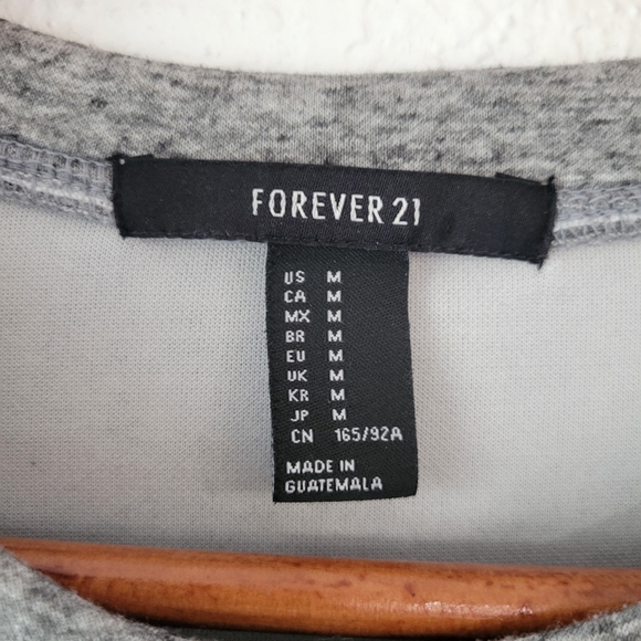 Forever 21 Women's Gray Crewneck Sweatshirt Linen Blend Dress W/ Pockets Size M - Picture 4 of 5